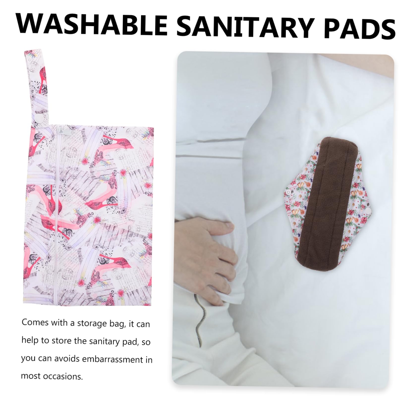minkissy Assorbenti Lavabili in Cotone Biologico Bamboo Riutilizzabili Morbidi e Traspiranti, 6 Pezzi con Sacchetto, per Donne e Ragazze