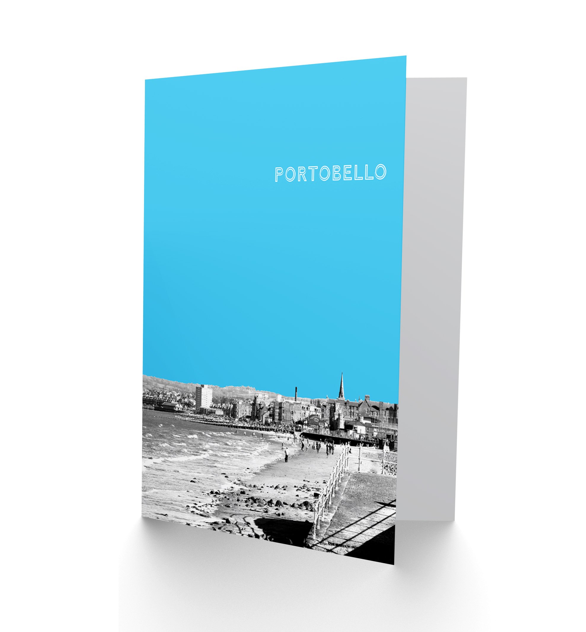 Wee Blue Coo Portobello Edinburgh Scottish Landmark Sky Blue Greetings Card