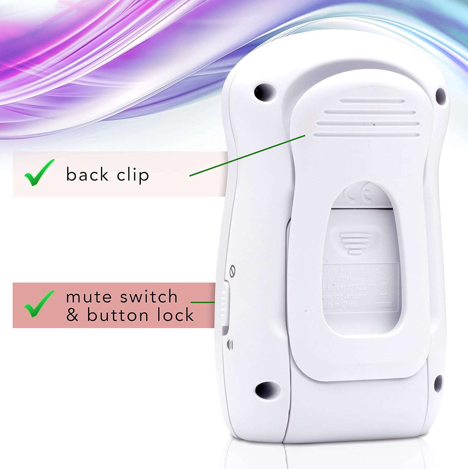 Pocket Nanny- Pink Baby Care Timer (Round The Clock Baby Tracker)- Clock and 4 Different Count up Reminders: Nursing, Sleeping, Potty Break, and Optional- Serves as a Soft Glow Nightlight for Kids