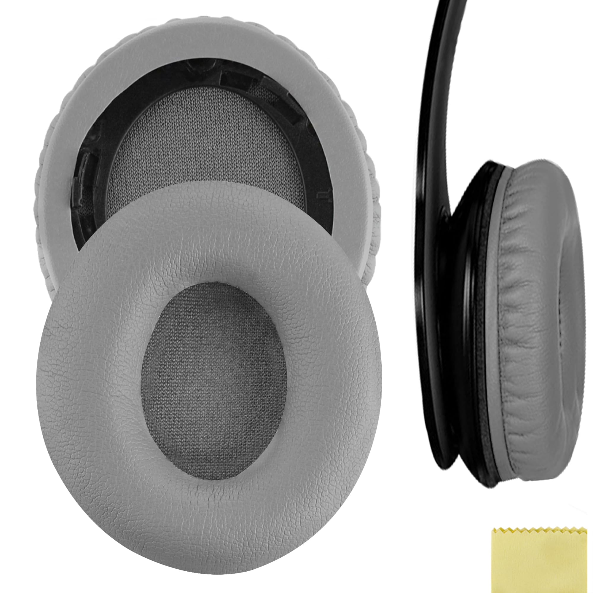 Geekria QuickFit Soft Replacement Ear Pads for Beats SoloHD On-Ear Headphones (Not Compatible with Other Headphone Models), Repair Parts (Grey)