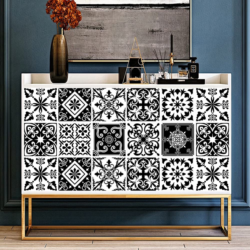 120 Tile Stickers Decals Transfers Kitchen Victorian Moroccan Mosaic For 4x4 10x10cm Kitchen Bathroom Stick On Wall Peel N Stick Waterproof (4" - Pack Of 120 Individual Stickers