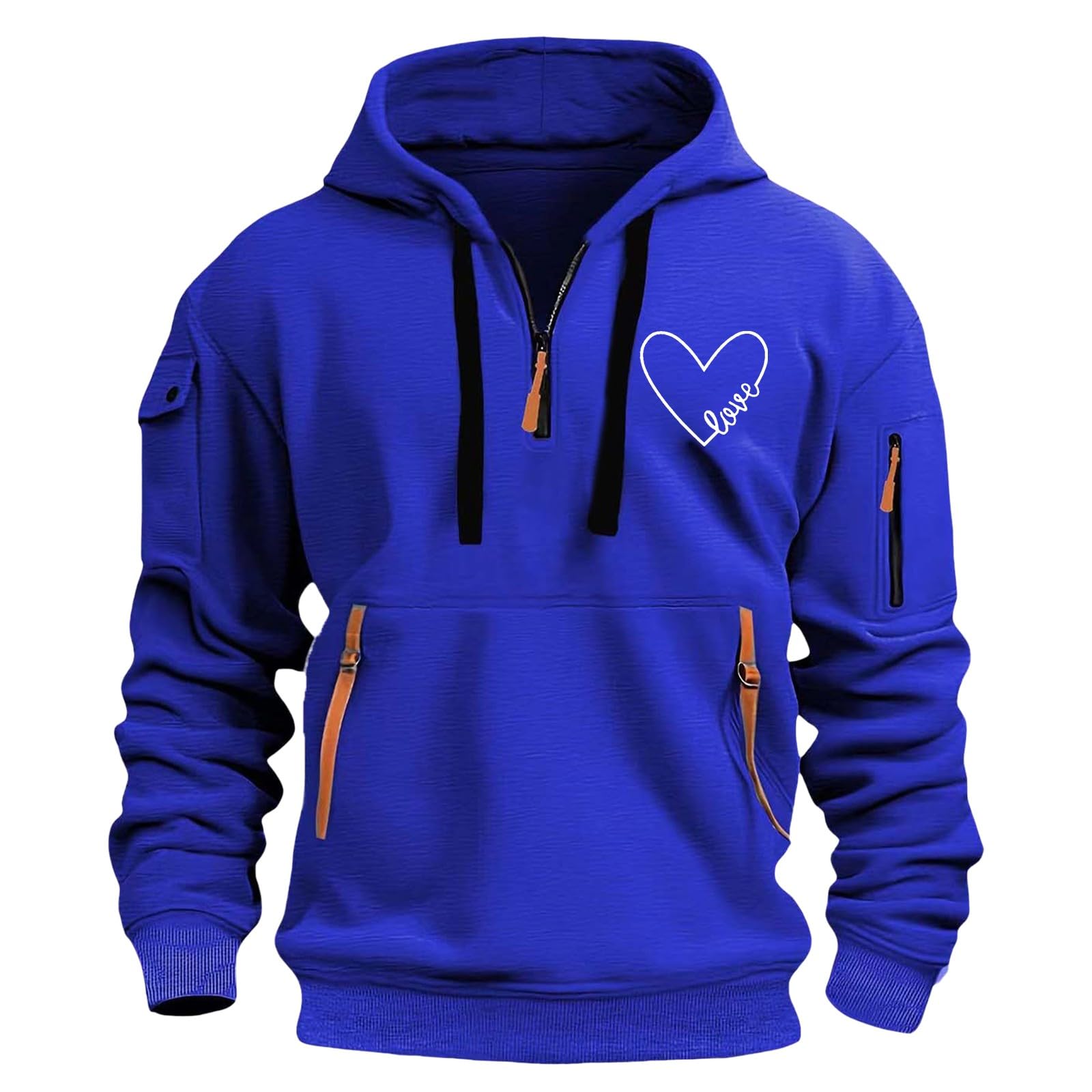 Sudaderas De Hombre Sudadera con Capucha Y Mensaje Corazón Secreto para 2026, Estilo Tela Cuentas Tops Deporte Ropa Verano Pijama Parejas Cremallera Corta Vento Trabajo Chaqueta Invierno