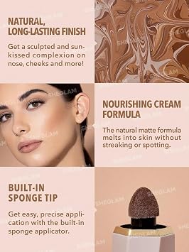 SHEGLAM Sun Sculpt Cool Toned Liquid Contour Stick Long Lasting Cream Bronzer Makeup - 01 Soft Tan