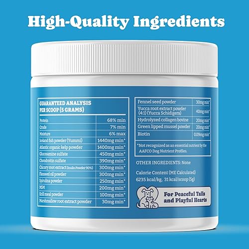 Miniatura 8 de Suplementos para perros, suplementos para perros, súper mezcla en polvo 9 en 1, vitaminas para perro, con polvo de pescado de Islandia, apoyo a la