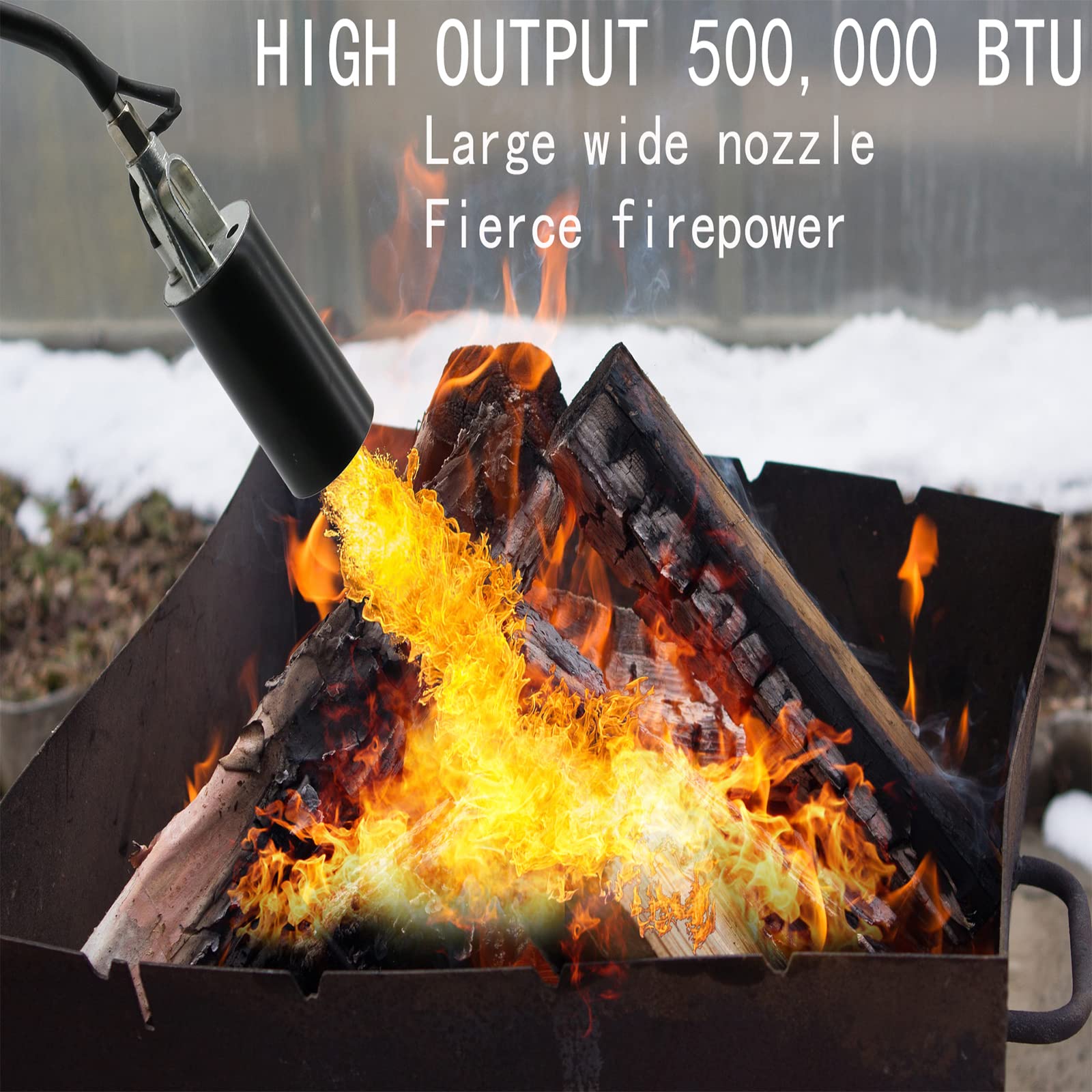 Propane Torch Weed Burner Torch, Flamethrower High Output 500000 Btu