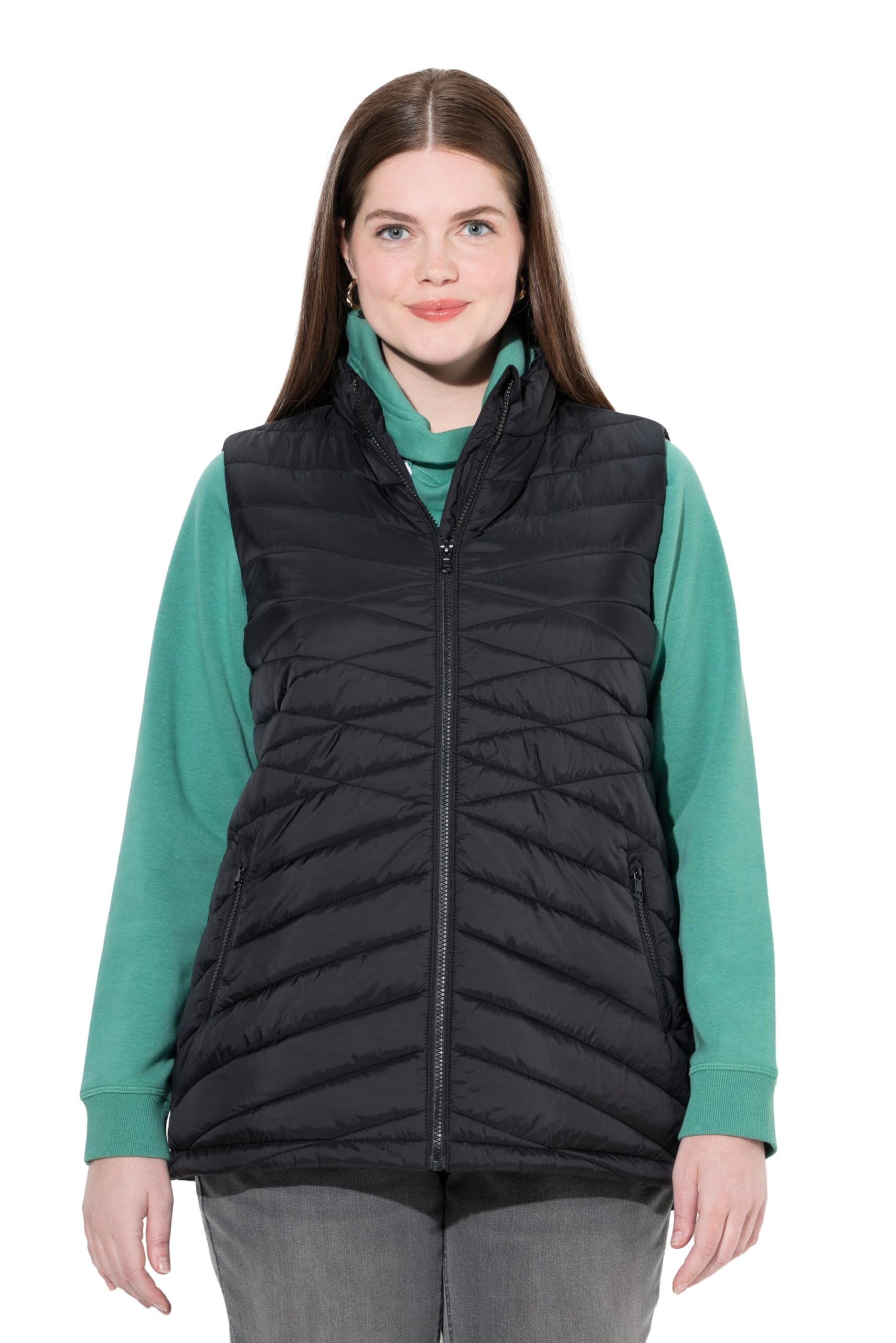 Ulla Popken Damen große Größen Übergrößen Plus Size HYPRAR Funktions-Steppweste, wasserabweisend 843374