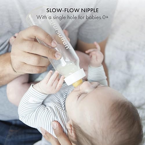 Miniatura 9 de Natursutten Boquillas de repuesto de flujo rápido para biberones de vidrio  Ecológicos, pezones de goma natural sin BPA para biberones Natursutten