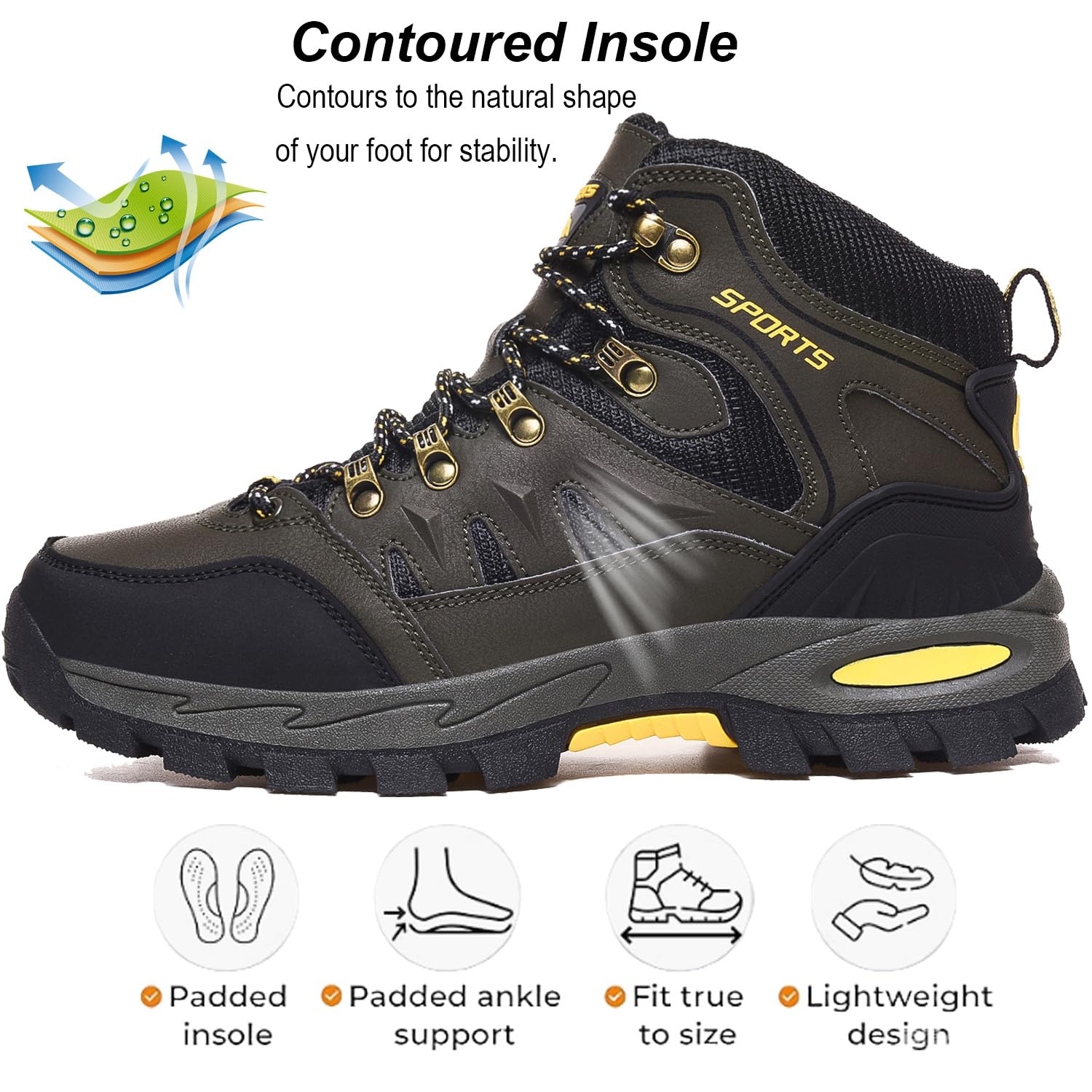 Wanderschuhe Herren Damen Leichte Outdoor Trekkingschuhe Knöchel Bergschuhe rutschfeste Schuhe Herren Sneaker Ultralight Sportschuhe für Camping, Kletterschuhe Trail