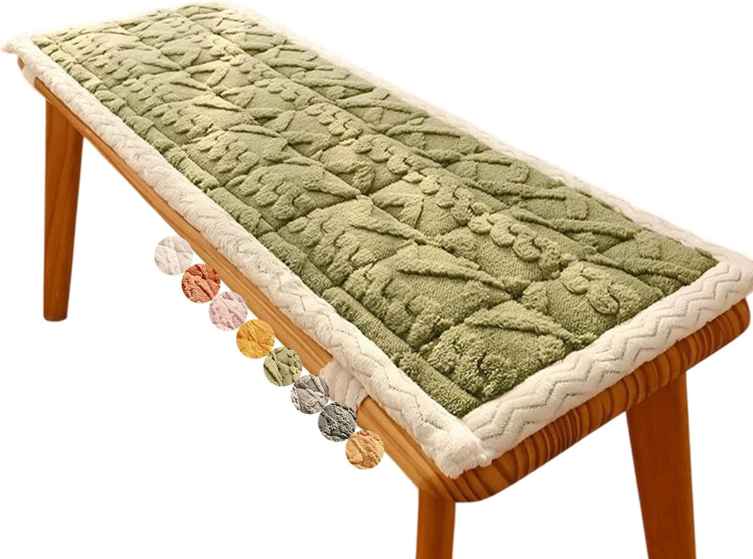 Bench Cushions for Indoor/Outdoor Furniture Patio Porch Swing Seat Cushion 40/48/60/31/35 inch x 11/13/15/17 inch Bay Window Seat Furniture Non-Slip Cushion(Green,19x47inch)