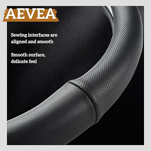 Miniatura 8 de Funda para volante de piel de vacuno, resistente al calor, antideslizante, compatible con la mayoría de marcas y modelos de automóviles y camiones
