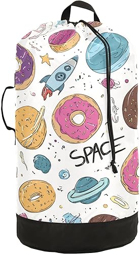 Miniatura 8 de Mochila de lavandería con correas ajustables para el hombro, bolsa de lavandería sucia para viajes, campamento, universidad, resistente,