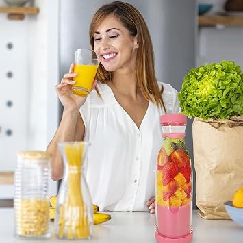 Travel Blender, 350L Bottle Shape Personal Blender, Personal Size Blender, Portable Blender, Mini Blender, Handheld Blender, Sports, Travel, Home Use