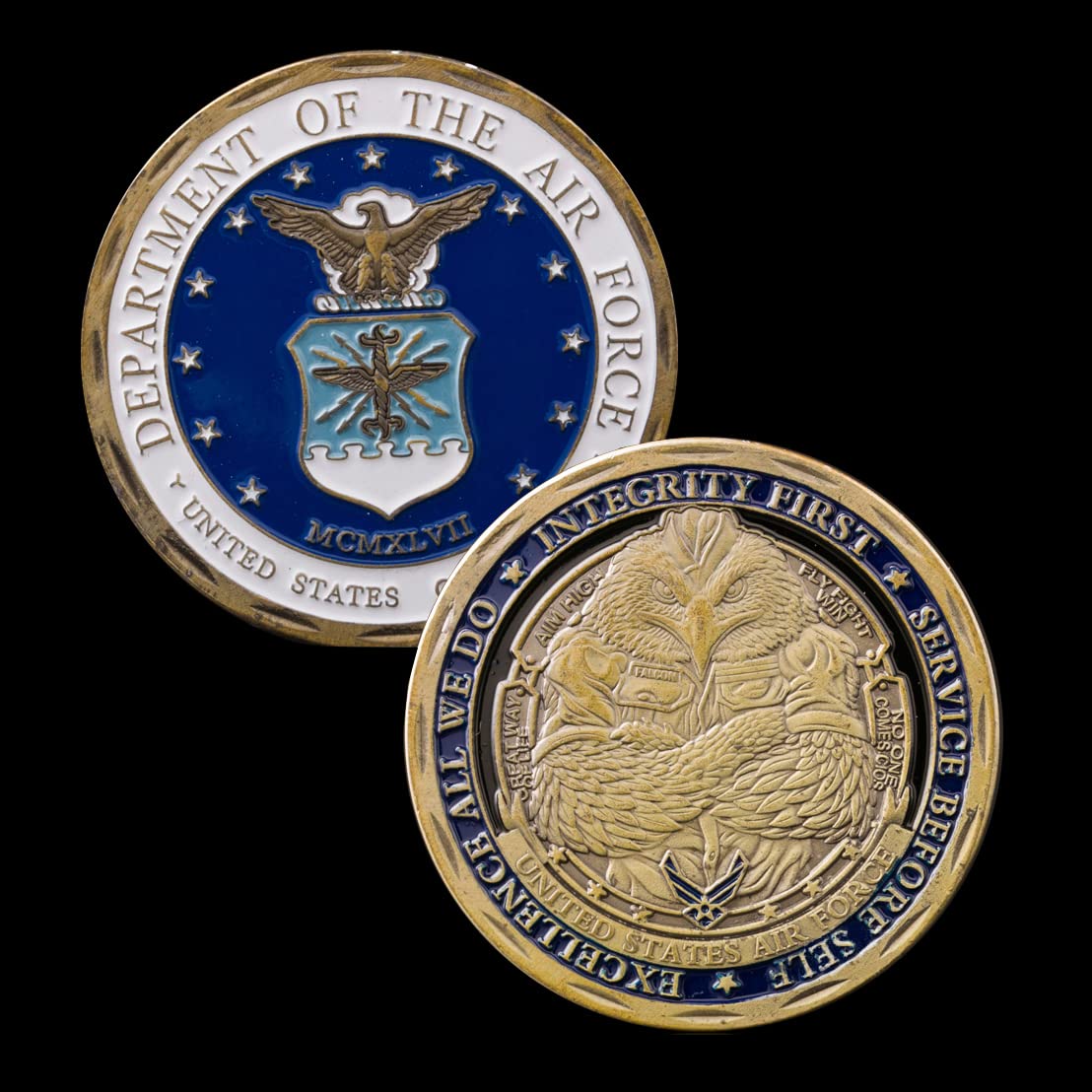 Aomcisi U.S.AF Core Values Air Force Military Challenge Coin Collector