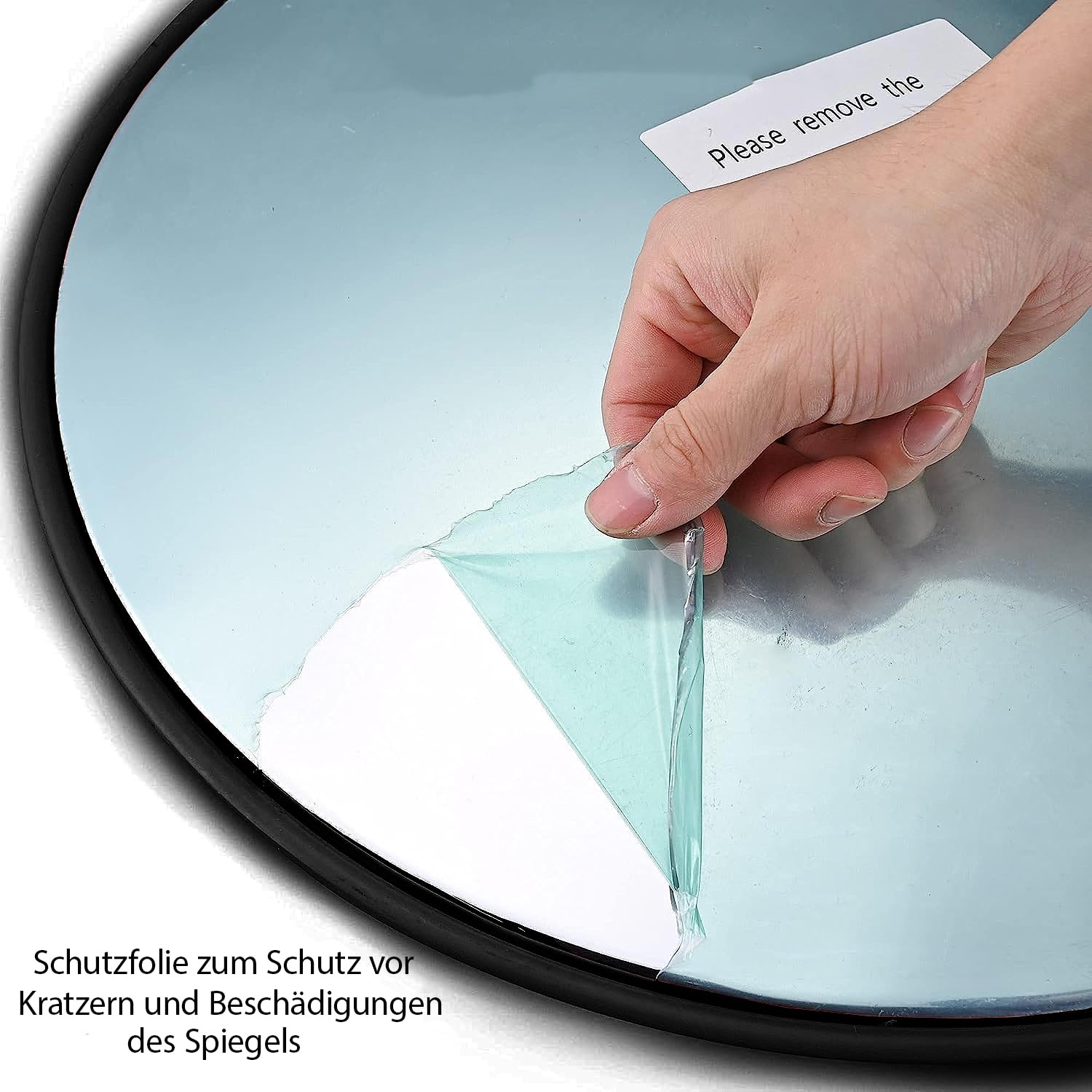 60 cm Konvexspiegel Schwarz – Verstellbarer Verkehrsspiegel für Innen- & Außenbereich – Weitwinkel Acrylspiegel für Garage, Einfahrt, Straße, Lager & Büro (60cm-Schwarz)