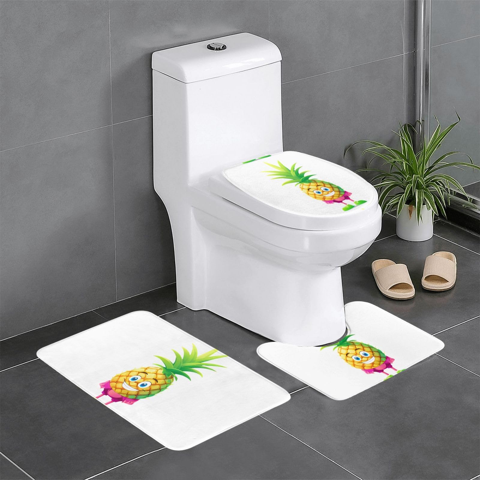 Alfombrillas absorbentes de baño de piña HYTTER, juego de 3 piezas gruesas y duraderas