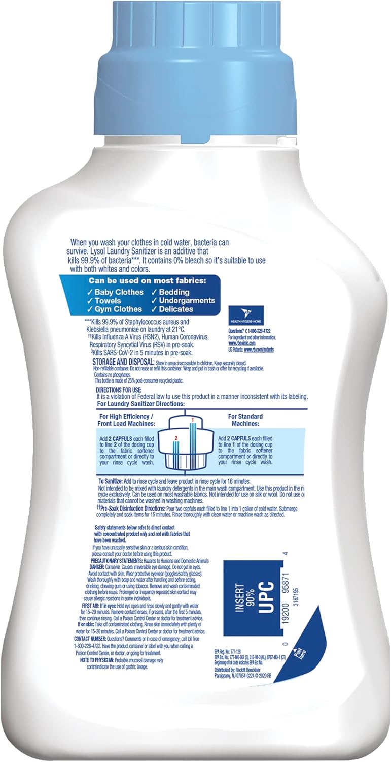 Buy Lysol Laundry Sanitizer Additive, Sanitizing Liquid for Clothes and