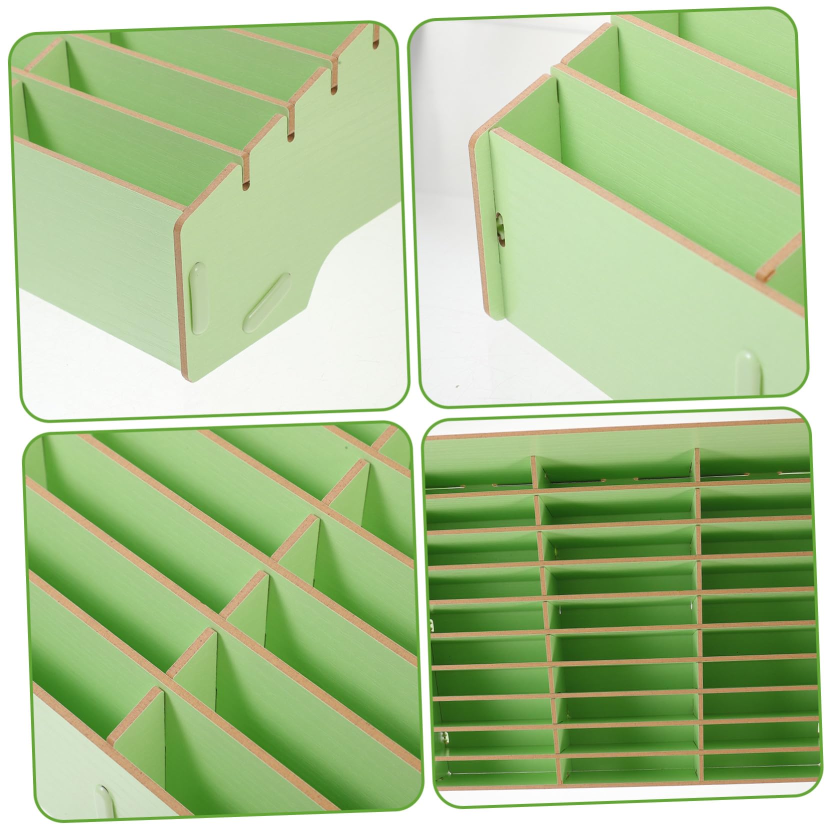 Porta Telefono Resistente Scrivania Scomparti Multipli in Legno Verde Organizer per Cellulare e Cavi Usb per Ufficio e Casa