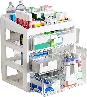 Organizador de Medicamentos com Gavetas Rotuláveis - Sistema Modular