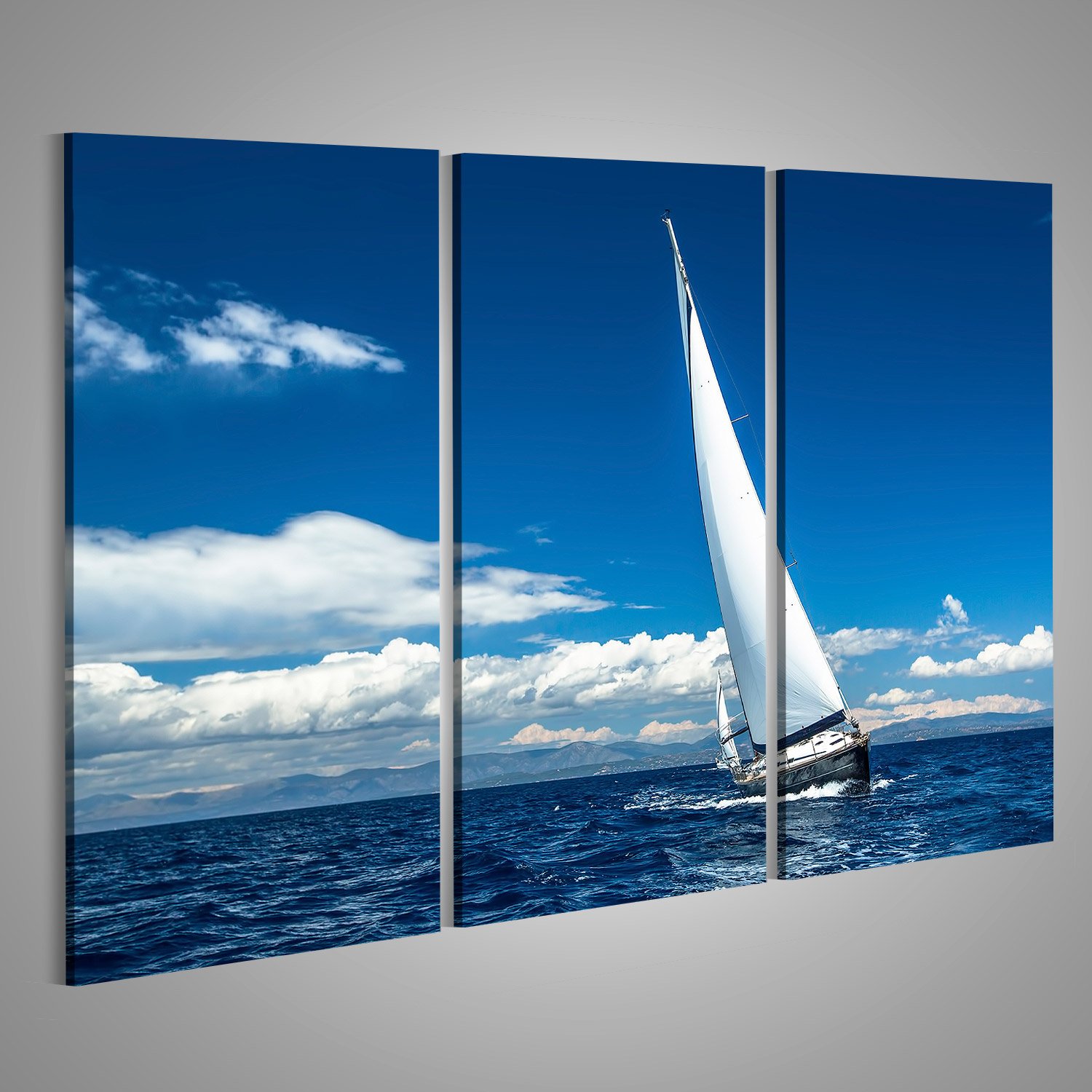 islandburner Quadro su tela Vela con vele bianche in mare aperto Barche di lusso Quadri Stampe Immagini Murale Decorazione da parete