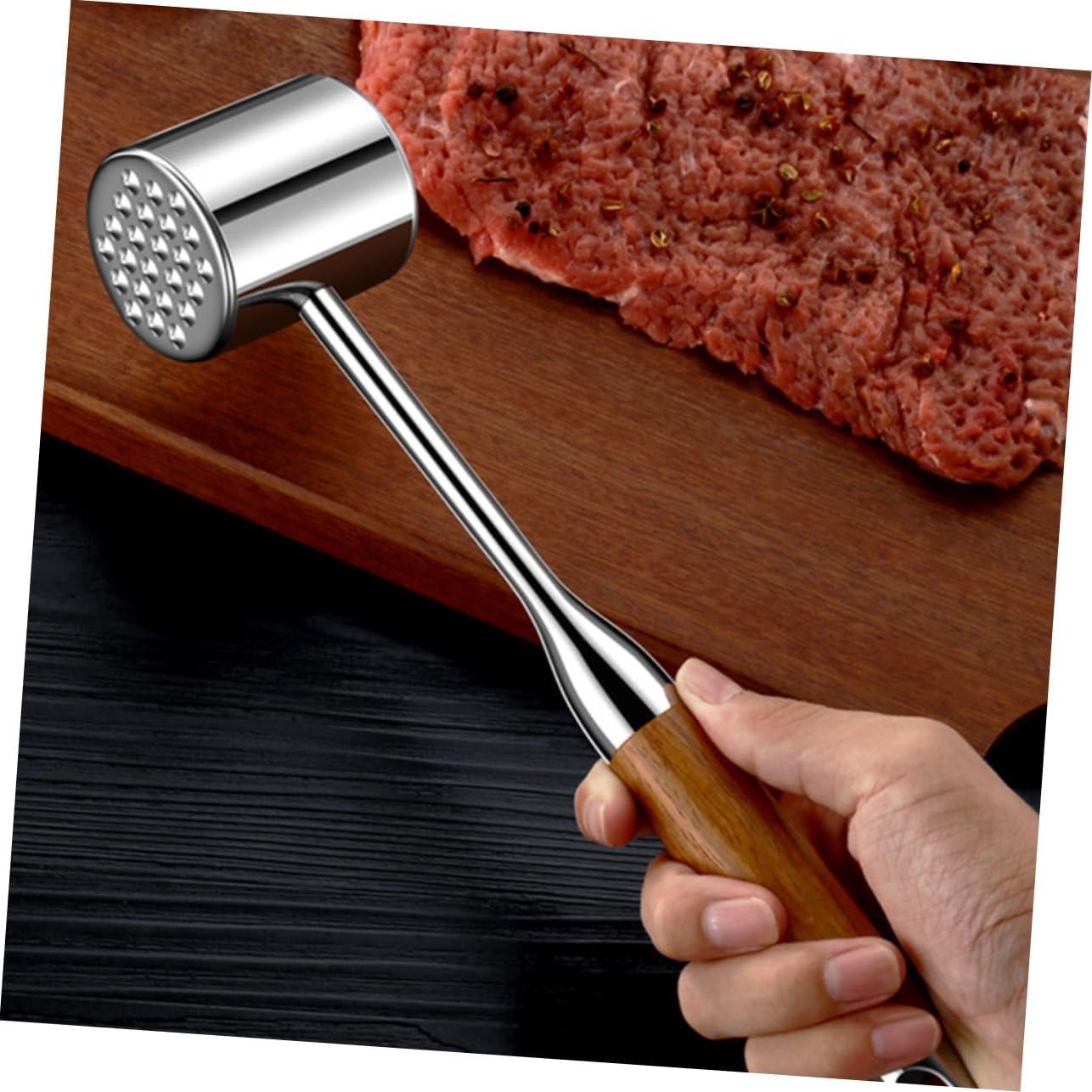 ABOOFAN 1Pc Meat Tenderizer Mallet with Handle Versatile Kitchen Gadget for Steaks Skid Design for Home and Restaurant Use