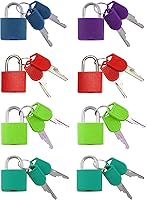 Vista 10 de 8 piezas de candado de metal de latón macizo, mochila, diario, joyero, manualidades, cerradura de enseñanza escolar con llave y cubierta duradera