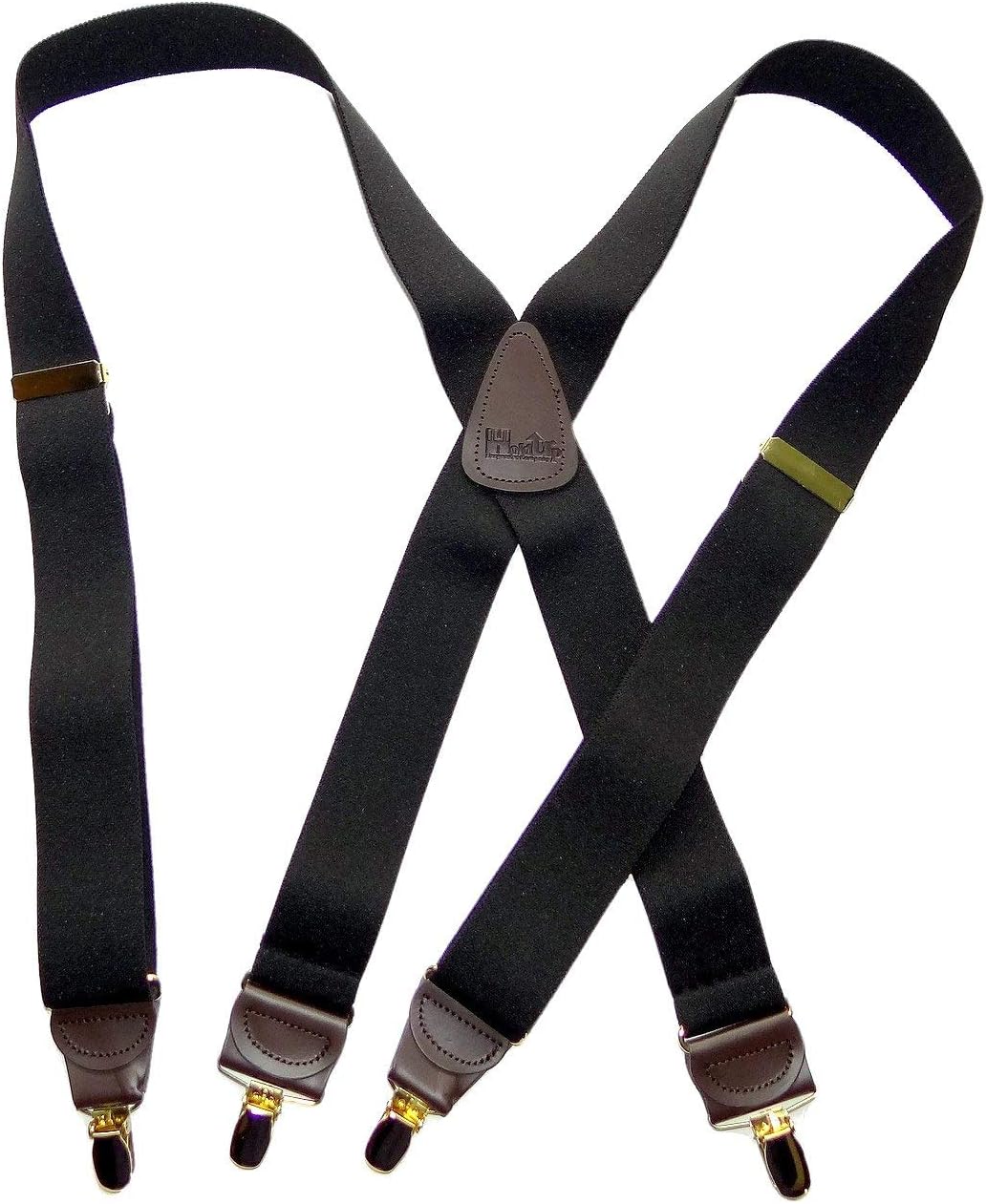 Hold-Up Casual Series Suspenders for Men In the Traditional X-Back Style with USA Patented No-Slip Clips