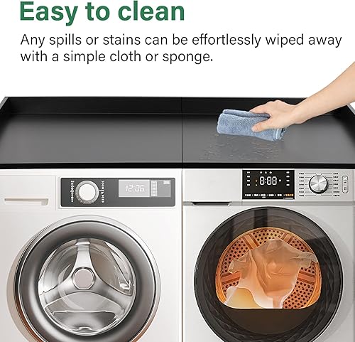 Miniatura 5 de Encimera de lavadora y secadora, encimera de lavandería con rieles de borde, 27.5 pulgadas de profundidad x 54 pulgadas, cubiertas de lavadora y