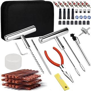 Reifenreparatur-Set, 70er Reifenflickset, strapazierfähiges Reifenloch-Reparatur-Set, universelles Autoreifen-Patch-Set mit 30 Reifenreparatur-Gummistreifen für Reifen an Autos, Lastkraftwagen, Motorrädern, ATV, Traktor, Transporter