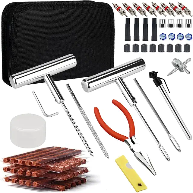 Kit Reparación Neumáticos 70pcs - Herramienta Antipinchazos Universal para Coche/Moto