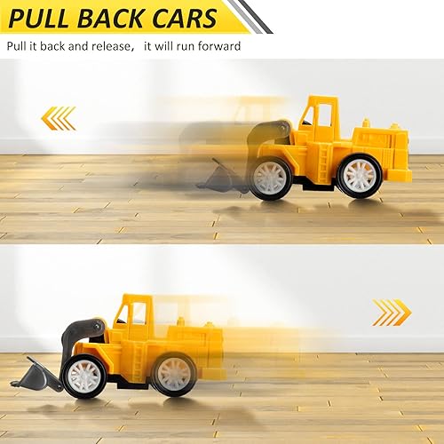 Miniatura 4 de Libima 72 piezas de juguetes de construcción para recuerdos de fiesta de construcción, vehículos de lucha contra incendios, tractores, camiones