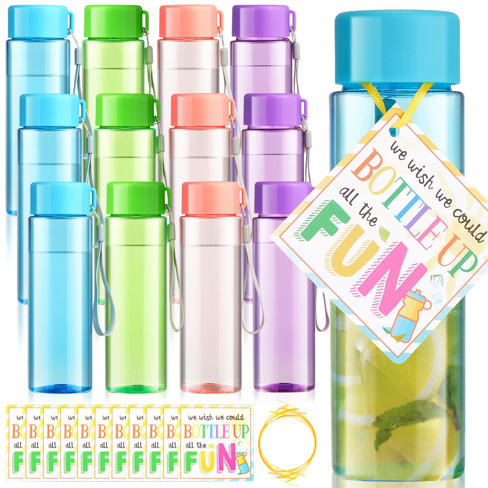 Sport-Trinkflasche für Kinder, Großpackung mit Karten, 500 ml, tragbar, klein, wiederverwendbar, für Studenten, Abschlussfeier, Schule, Party, Gastgeschenk, Klassenzimmer, Preise, Goodie