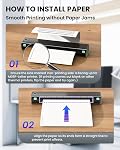 Phomemo US Papier à imprimer thermique lettre, Impression thermique avancée, Fournitures de retour à l'école, Compatible avec M08F-Letter, M832, M833, M834 Imprimante portable, 8.5" x 11", 200 Feuilles