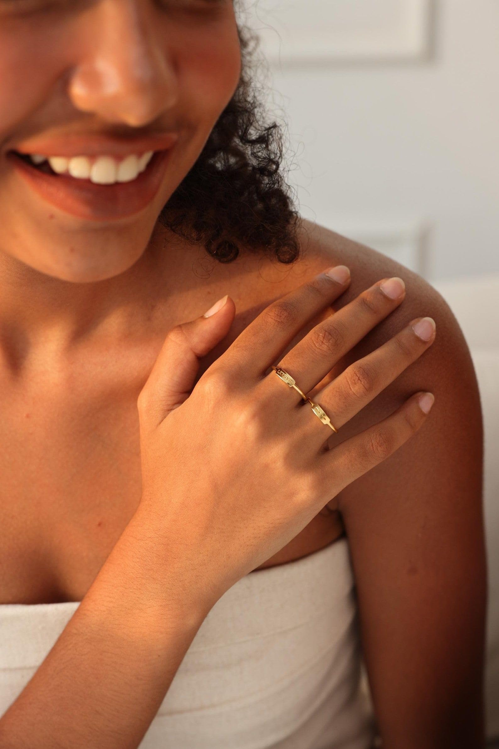 Anillo inicial personalizado plata de ley 925 Código de Morse personalizado Anillo Joyería número romano Grabado Promesa Amistad Nombre Día de la Madre hechos a mano