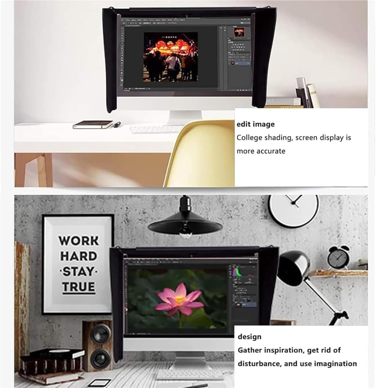 Parasole regolabile per monitor, pieghevole, antiriflesso, per ufficio, casa, gioco