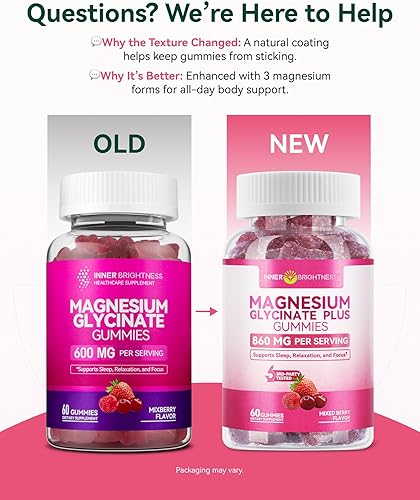 Miniatura 2 de Glicinato de magnesio Plus gomitas de 860 mg, sin azúcar, sin OMG, sin gluten, gomitas de magnesio para adultos y niños, dormir, relajación y