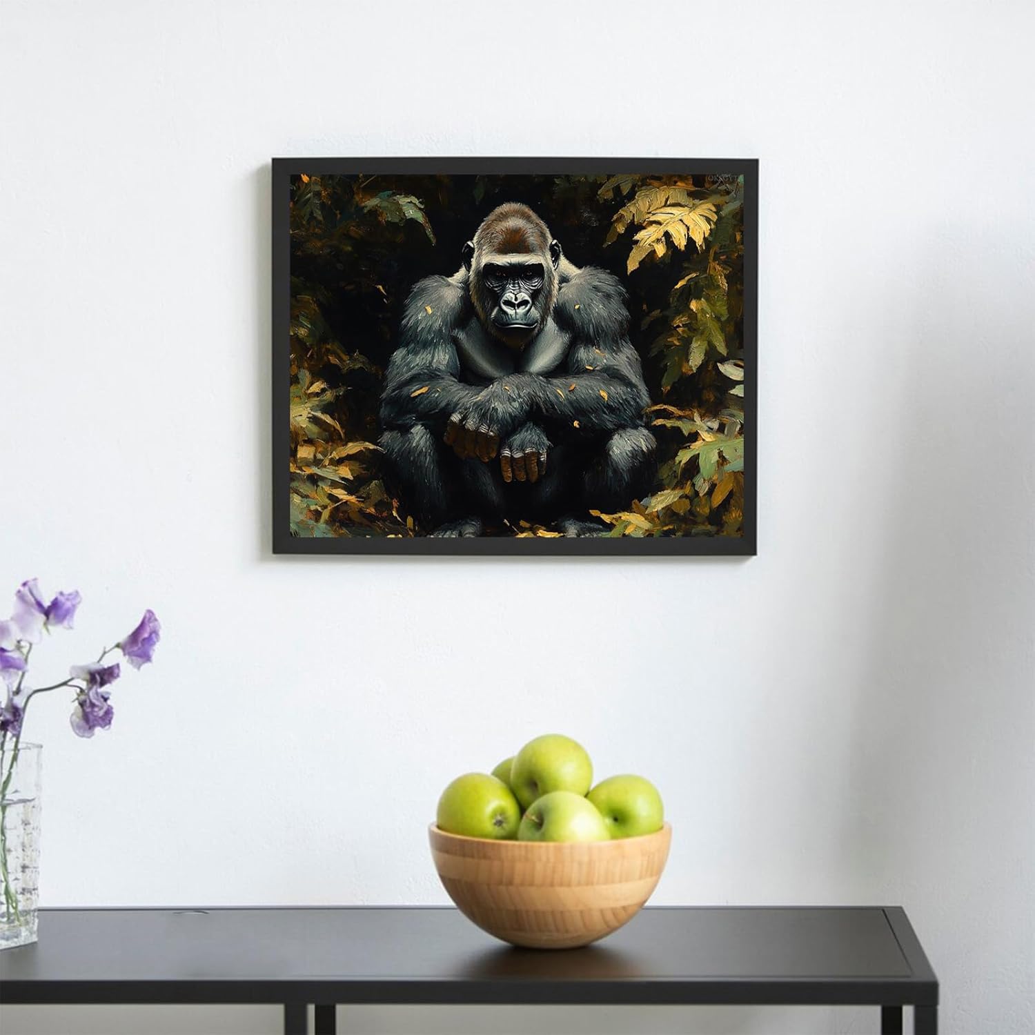 OKSGYTA DIY Paint by Numbers for Adults Beginner, Gorilla Watching Over Its Troop, Adult Crafts Adults Paint-by-Number Kits, Room Decor Gift (16x20 inch, No Frame)