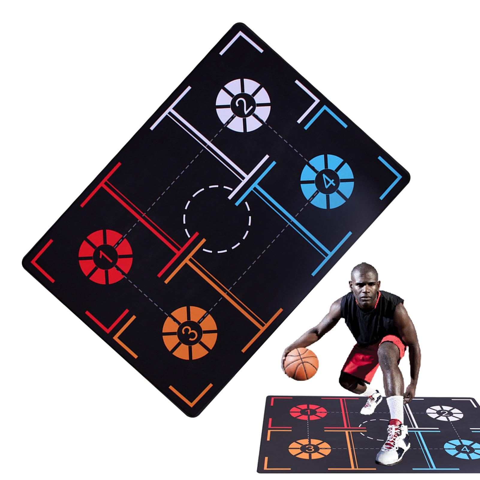 Tapete de entrenamiento para baloncesto, tapete de entrenamiento para adultos y niños, almohadilla de entrenamiento para interiores y exteriores, para mejorar las habilidades de baloncesto en parques