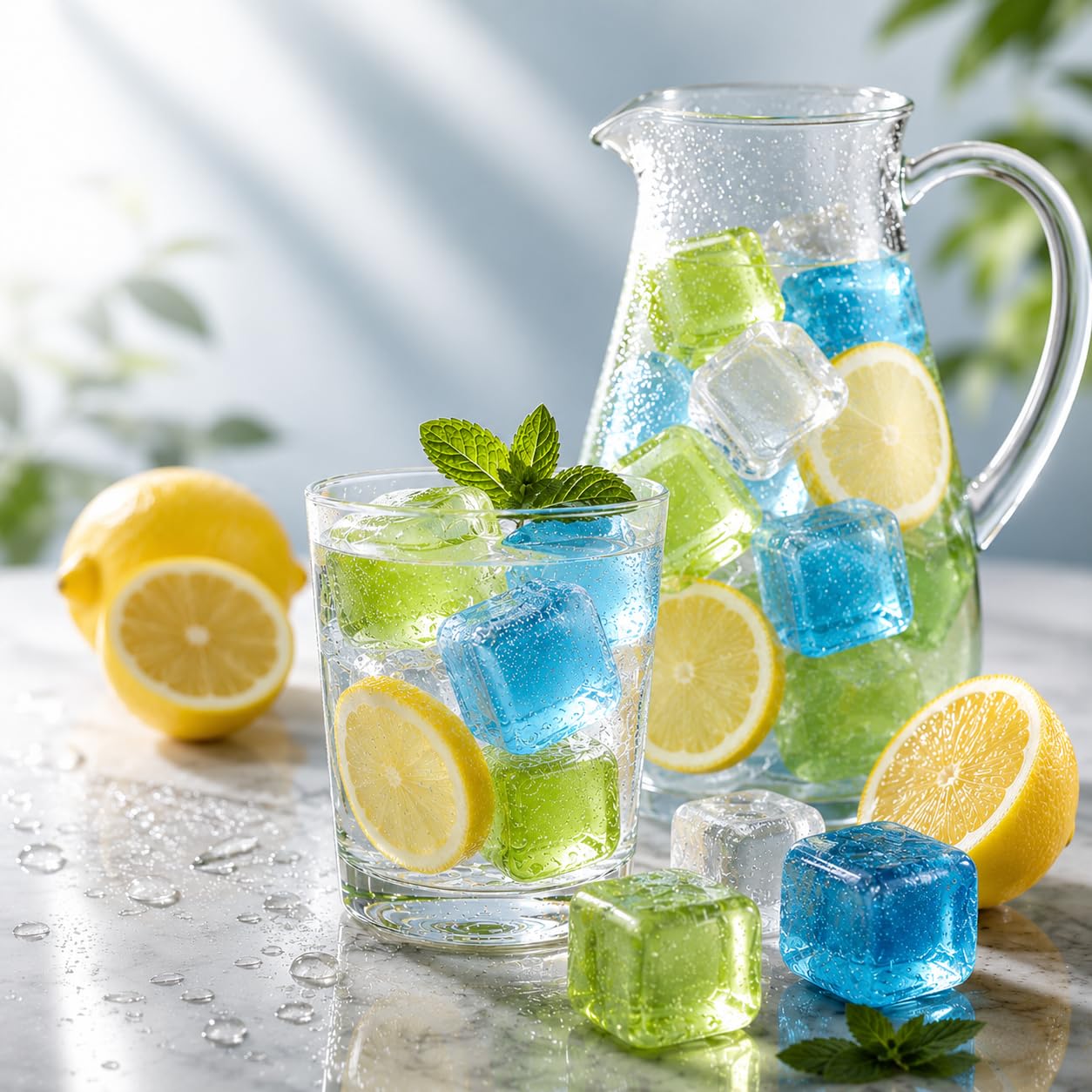 Cold Therapy Machine - Cubos de hielo reutilizables extragrandes (2.2 pulgadas cuadradas) - Paquete de 6 - Plástico sin BPA - Ideal para máquinas de crioterapia, unidades de terapia de frío, (verde)