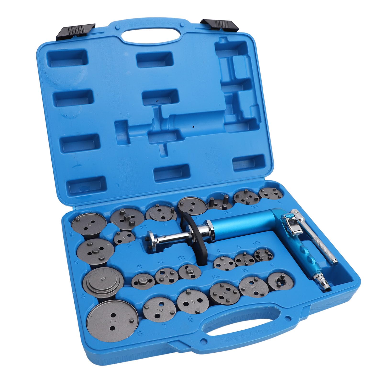 Dioche Rebobinado de Compresión, 24 Piezas, Herramienta de Pinza de Freno Neumática, Giratorio Profesional Universal, Juego de Herramientas de Retroceso de Pinza de Freno Motorizada, Kit Completo con