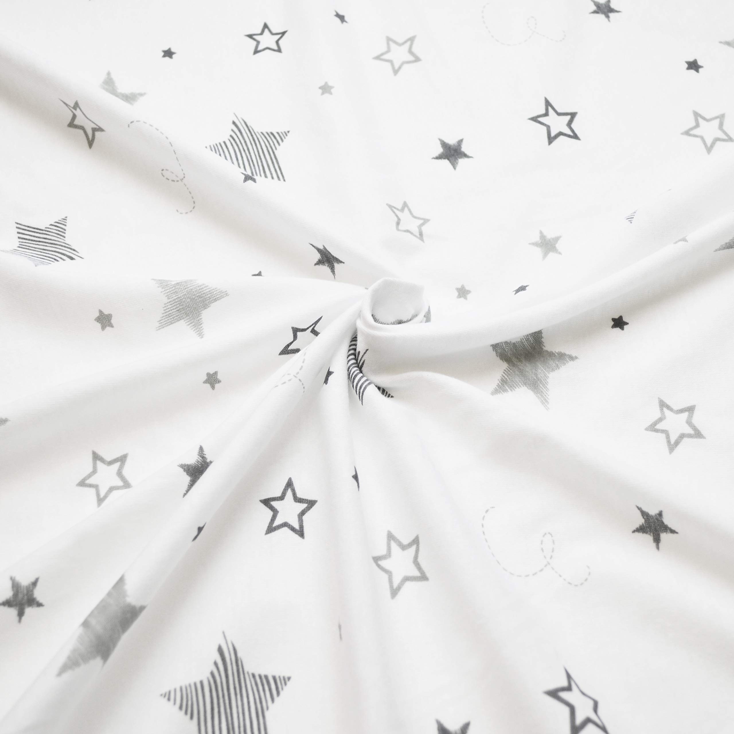 American Baby Company Lenzuolo con angoli per culla in 100% cotone naturale, 132 x 71 cm, morbido, traspirante, ipoallergenico e delicato, grigio super stelle, neutro per ragazzi e ragazze