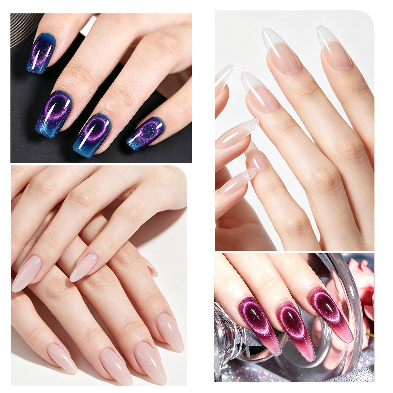 Lot de gel d'extension d'ongle longue durée en 5 couleurs