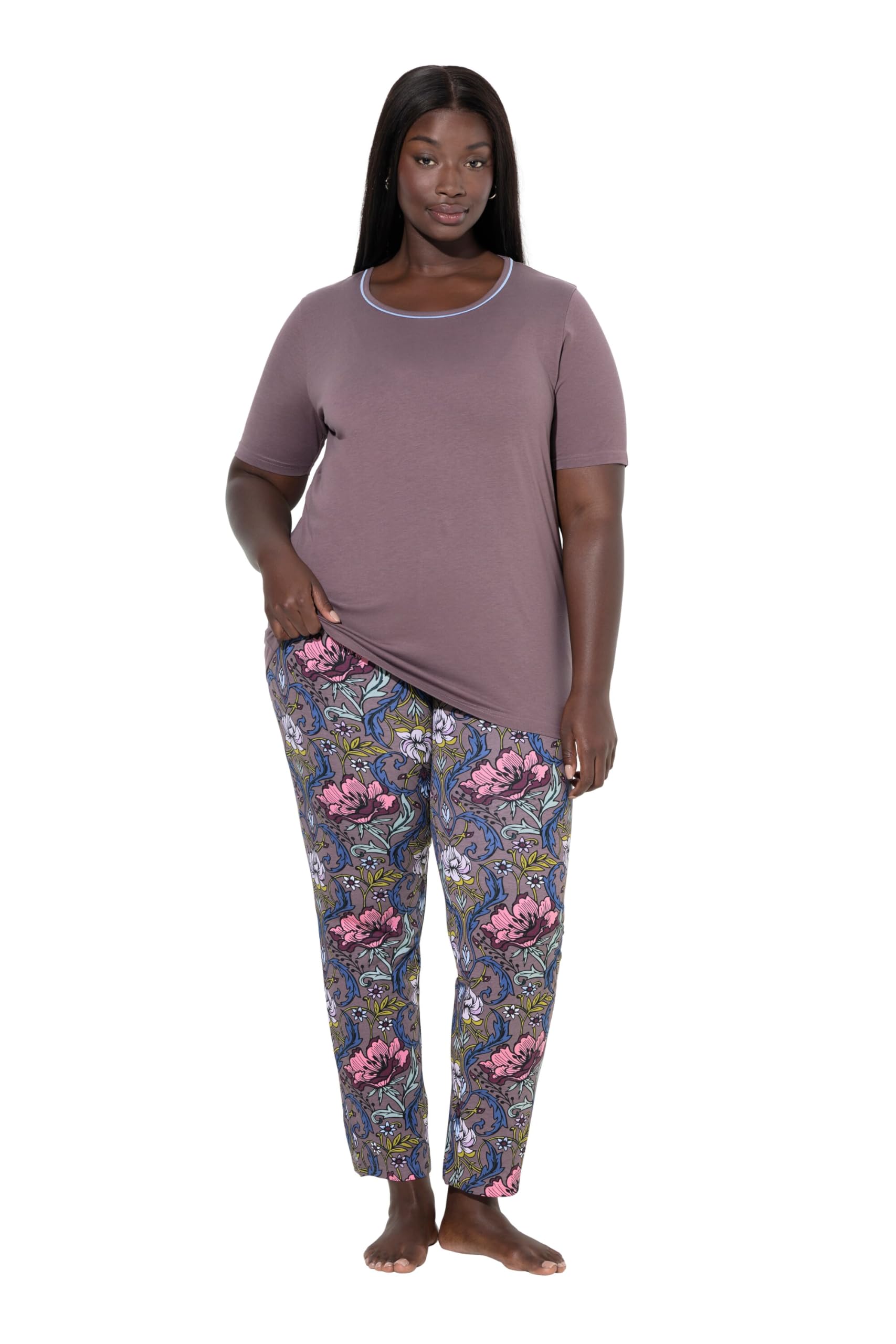 Ulla Popken Pyjama, Floral Art Pigiama Donna