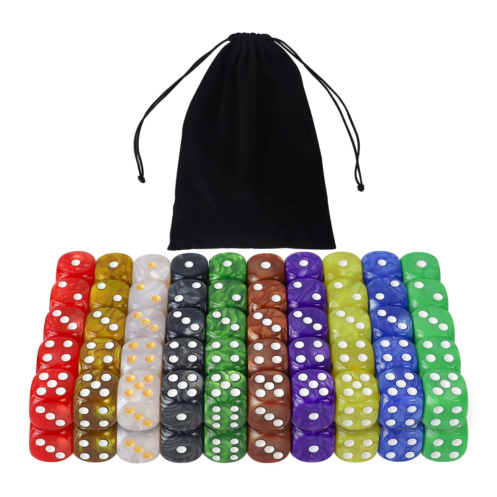 100 pièces 16mm Acrylique Opaque pour Jeux de société, Jeux de dés, Jeux de Maths, avec Pochette 100 pièces 16mm Acrylique Opaque pour Jeux de société, Jeux de dés, Jeux de Maths, avec Pochette
