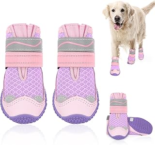 SlowTon Dog Shoes for Large Small Medium Dogs - Breathable Dog Boots