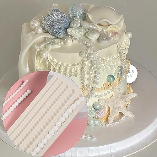 Miniatura 4 de 1 molde para fondant de cadena de perlas hemisféricas para decoración de bordes de pasteles, moldes de silicona de perlas de chocolate, adecuado