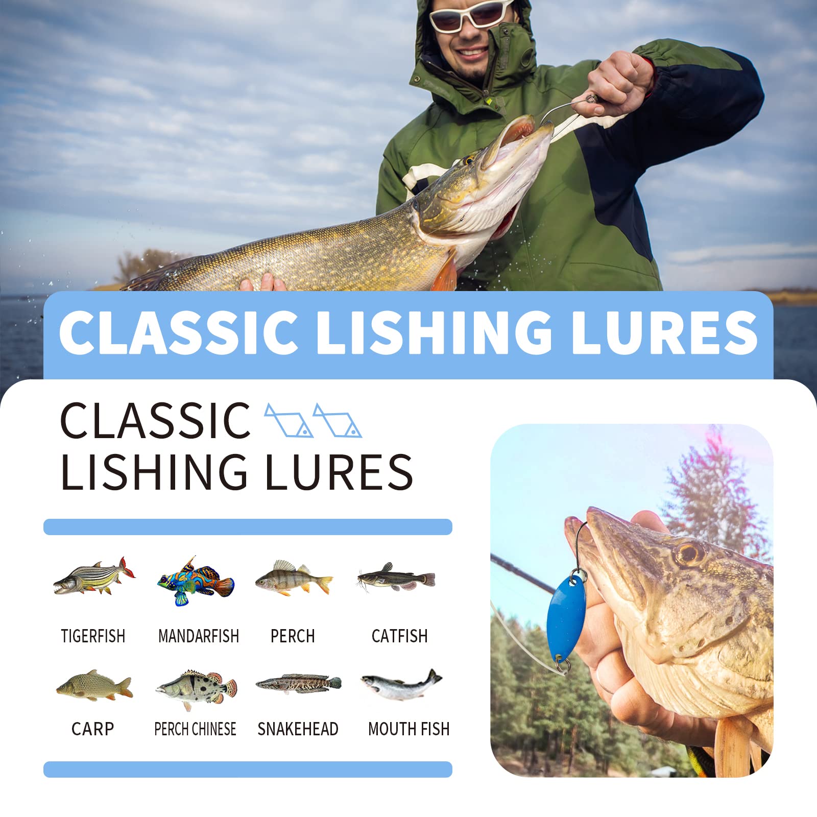 Mostra Delle Copie Rapinate Delle Esche Di Cucchiaio Del Metallo Di Pesca Image88229082 - Foto 10