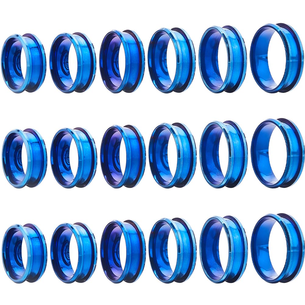 Amazon.com: SUNNYCLUE 1 Box 18Pcs Inlay Ring Blanks Blue Stainless ...