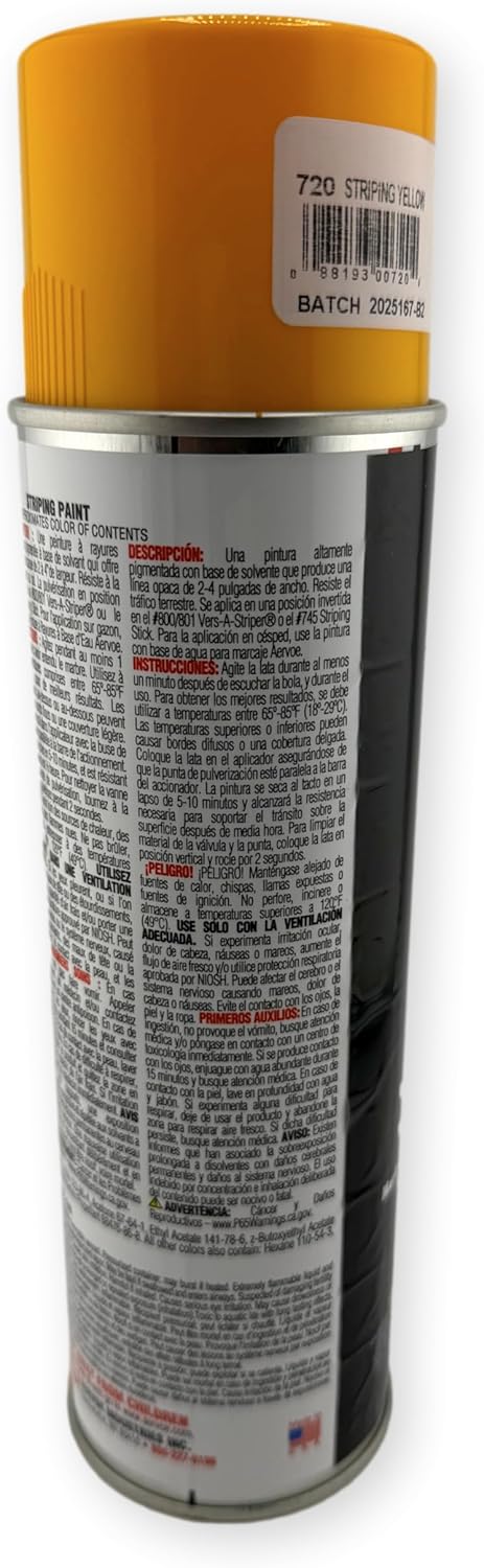 Aervoe 720 18 oz. Yellow Traffic Striping Paint (Solvent-Based) 12-pack