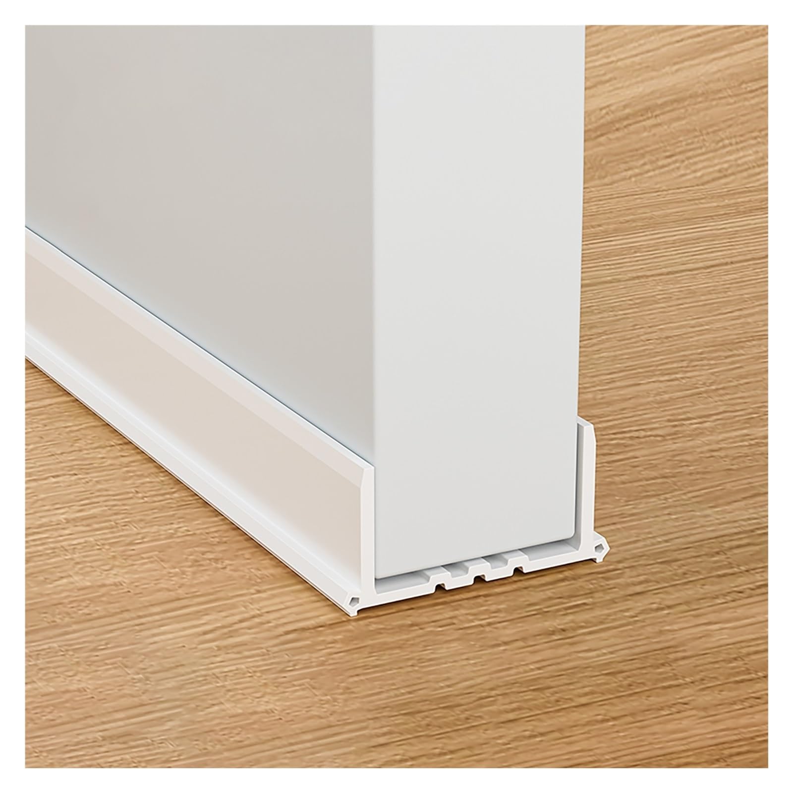Windproof Double Front Door Bottom Seal - Noise Blocker & Soundproof Under Door Sealing Strip(White)