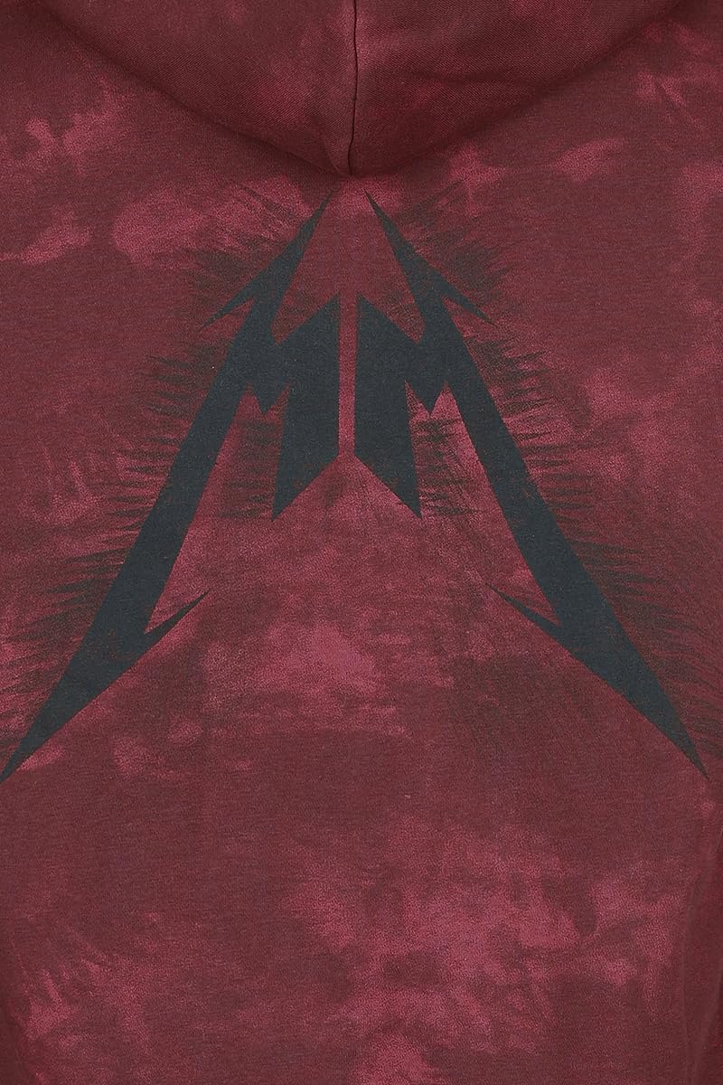 Metallica EMP Signature Collection Uomo Felpa con Cappuccio Nero/Rosso